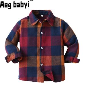 Spring Autumn Kids Boy Shirts T-Shirt Children Boys Classic Plaid Casual Short-Sleeved Plaid Shirts Clothes 1-6Y Kid Boy Wear 240111