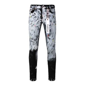 Jeans masculinos roxo marca americana high street heavy Industries artesanal branco pintado velho