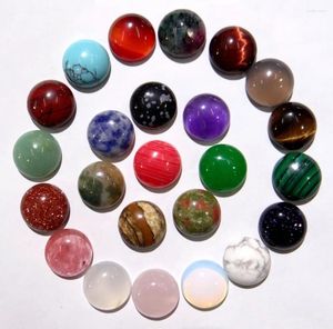 Colares de pingente 12mm pedra natural turquesa quartzo cristal tigre olho cabochão redondo para diy jóias fazendo colar acessórios 50pcs