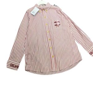 Celinnes Shirt Designer Luxury Fashion Women's Bluses Ce23 Summer New Style Casual broderi Randig Lounch Shirt Shirt