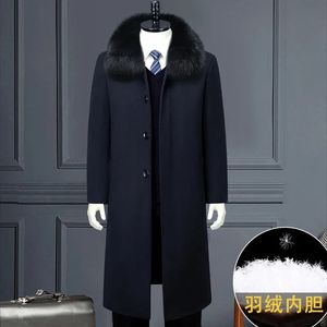 Arrival Fahsion Oversized Wool Coat Men's Medium Length Woolen Down Jacket Inner Liner Plus Size S M L XL 2XL3XL4XL 5XL 6XL 240111