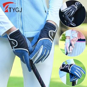 Перчатки PGM, 1 пара, зимние женские теплые флисовые перчатки для гольфа, женские противоскользящие гранулы, варежки для гольфа, женские спортивные варежки с сенсорным экраном