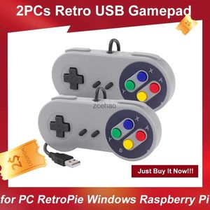 Spelkontroller Joysticks 2st USB Gamepad Retro Gaming Joystick Wired Controller för Linux SNES Game PC Nespi Retropie Windows Raspberry PI 4B 3B+ 3B