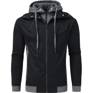 Męskie zimowe kurtki podwójnie zipper płaszcza streetwear polaru Turtleeck Slim Fit Coats Windbreak parkas zimowe ubranie 240112