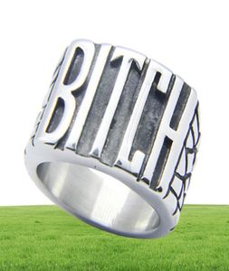 5pcslot Size 510 Newest Popular BITCH Unisex Ring 316L Stainless Steel Fashion Jewelry Popular Biker Hiphop Style Ring12118638339423
