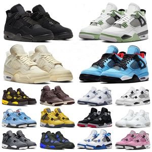 Jumpman 4 Mens Basquete Sapatos Militar Gato Preto 4S J4 Red Thunder Cimento Lona A Ma Maniere Seafoam Homens Mulheres Treinadores Esportes