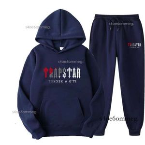 Trapstar treino masculino trapstar ternos de pista com capuz basquete futebol rugby de duas peças com manga longa feminina jaqueta com capuz calças trapstar 234