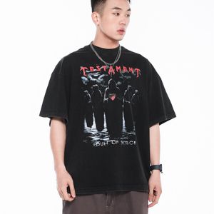 Designer USA Oversize Tee Europe T shirt Summer Casual Wizards Distressed Men Women Tshirt 24SS Jan 11