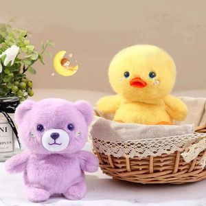 Robô roxo urso brinquedo eletrônico pato pelúcia pet repetir discurso braço agitando brinquedos animais interativos para crianças presentes de aniversário 240111