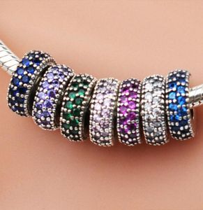 EDELL Аутентичные бусины из стерлингового серебра 925 пробы, разноцветные прокладки, подходят для ювелирных изделий в европейском стиле, браслеты, ожерелье, подарок на день рождения13202923