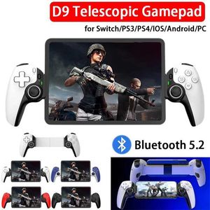 Game Controllers Joysticks D9 Telescopic Mobile Phone Gamepad Dual Hall Somatosensory Wireless Game Controller Joystick for P3 P4 Android iOS Switch PC