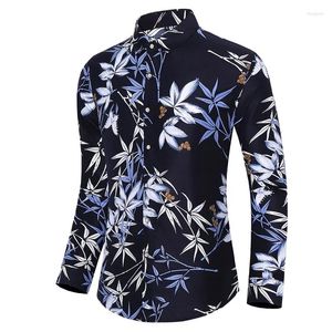 Men's Casual Shirts 2024 Spring And Autumn Long Sleeved Floral Shirt Fashion