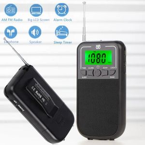 Radio Mini Portable Radio Pocket FM/AM/SW DSP Radiomottagare Byggt högtalare med LCD Backlight Display Alarm Clock Support Timed Off