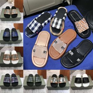 Designer Sandal Slipper Luxury Vintage Fashion Lady Gentlemen Colorful Canvas Letter Anatomic Leather Slide Style Women Men Sandal Storlek 35-46