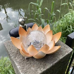 Floor Lamps Solar Garden Light Lights Outdoor Led Gardening Lotus Flower