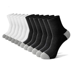 612 Pairs Mens Cotton Running Crew Socks Middle Tube High Quality Casual Breathable Sports For Men and Women Soft Sock 240112