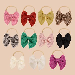 Accessori per capelli 36 pz/lotto 4 pollici Cotone Bowknot Bambino Fascia di Nylon Ragazze Arco In Tessuto Turbante Bambini Fable Pinze Barrettes Prezzo All'ingrosso