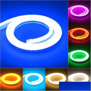 LED-Neonschild, superhelles Licht, 120 LEDs/m, 12 V, flexible LED-Streifen, 2835, wasserdichte Seillichter, Streifen, Outdoor-Heimdekoration, Tropfen D Dhbqw