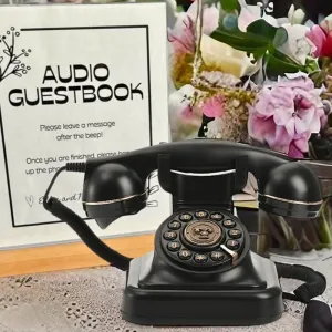 Audio Libro degli ospiti Matrimonio Telefono Classico europeo Messaggio Benedizione Fonografo Nostalgia Registrazione Messaggio Telefono Preghiera nuziale