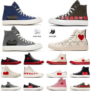 Classics Black White Designer Canvas Shoes High Top Vintage Commes 1970 Des Garcons X 1970s Women Men All Star Classic 70 Chucks Taylors Low Multi-Heart Flats Sneakers