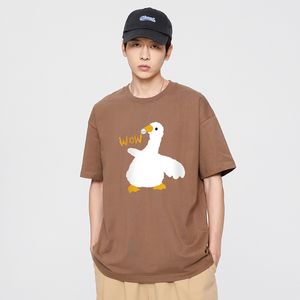 Lustige T-shirt Streetwear Harajuku Cartoon Flauschige Gans Ente T-Shirt 2024 Hip Hop Casual Baumwolle Lose T-shirts Tops