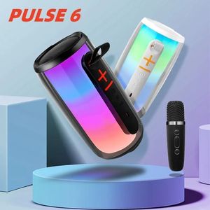 Pulse 6 Portable Bluetooth Speaker full screen Dynamic color lights Wireless Bluetooth Subwoofer Card Portable Speaker With single microphone