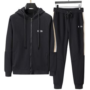 Bosss Primavera Autunno Tuta da uomo con cappuccio Tuta casual da esterno Tuta da designer Tuta da uomo Designer di moda Taglia asiatica M - 3XL