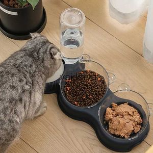 Ciotole per cani Ciotole per cani 3 in 1 Pet Cat Ciotola per cani Alimentatore automatico Cibo Doppio supporto Ciotole Contenitore per acqua Dispenser portatile Cuccioli Gatti Prodotti per animalivaiduryd