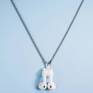 Stålmagnetisk silikonlänkkedja för Bluetooth hörlur Antislip Antilost hängande rem LANYARD NECKLACE 240111