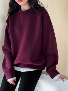 Mao Jia Rong Thickened Top ins Round Neck Air Layer Sweater Women's Fashion