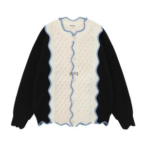 Männer Pullover Koreanische Mode Gefälschte Zwei Stück Gespleißt Strickjacke Mantel Frühling und Herbst Harajuku Couporblo Casual Top Outeryolq