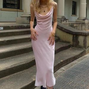 Casual Dresses Velvet Solid Dress Women Strap Midi Sexig Split Full Loose Elegant Party Streetwear 2024 Spring Summer Festival Mid-Calf