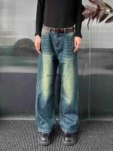 Men's Jeans LIMITED LESS Washable Old Cat Beard Worn Loose Wide Leg Versatile Jeans and Pants for Men and Womenephemeralew