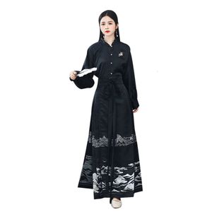 New Original Featured personality party dress Ming Dynasty Horse Face Skirt Hanfu Female Han Element Chinese Style Daily Hundred Pleated Long Skirt 893