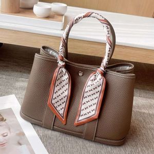 Cross Body Layer Couro Litchi Padrão Jardim Bolsa Simples Grande Capacidade One Oblique Straddle Handheld Mommy