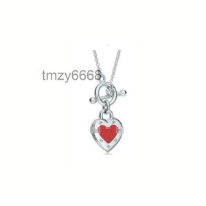 Necklace t 925 Sterling Silver Love Ot Buckle Heart Shaped Pendant Tie Small Crowd Collar Chain 6NAY