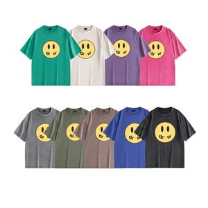 Women's T-shirt designer y2k round neck short sleeved pure cotton couple T-shirt with smiling face pattern fashionable trend