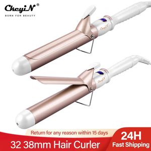 CKEYIN Professional LCD Digital Hair Curler Electric Curling Iron Curling Hair Toolsカーリング杖セラミックスタイリング32mm 25mm 19mm 240111