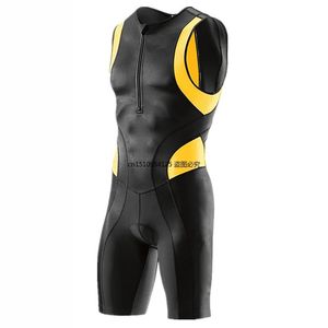 Set Triathlon Suit Cycling Jersey Ropa Ciclismo Men's Compression Bicycle Jersey Sportwear Riding Sleeveless Tri Suit