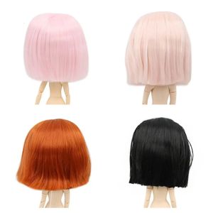 DBS Blyth Puppe Icy RBL Kopfhaut und Kuppel Kurzhaarperücke Spielzeugzubehör für DIY Custom Anime Blonde Schwarz 240111