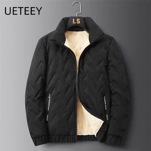UETEEY 2024 Winter Parkas Men Lambswool Jackets Thicken Warm Waterproof Outdoor Casual Lightweight Male Coat Mens Jacket Outwear 240112