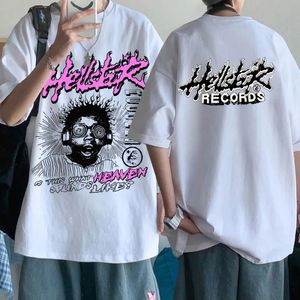 Hellstarsound Like Heaven Tee Men's Street ClothingTシャツ高品質100％コットンカジュアルゴシック短袖Tシャツ240112