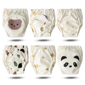 6pcs Lovely Baby Training Pants Diapers Panties Cloth Nappy Reusable Washable Kid Soft Cotton Underwear for Children 240111