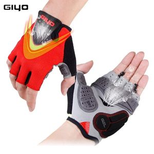 Giyo Summer Cycling Gloves Gel Half Fing Finger Suffsäker sport Gymhandskar Mountain Bicycle Cykelhandskar för män/kvinnor Antil-SKIP 240112