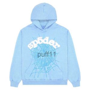 Herren Hoodies Sweatshirts Herren New Sky Sp5der Männer Frauen 1 Hip Hop Young Thug Spider Hoodie World Wide 555555 Print Pullover Hoody Hellblau 3OFA