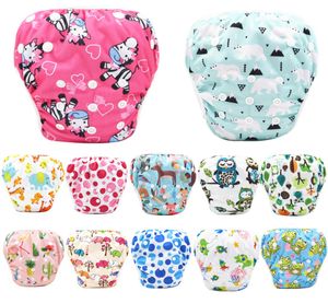 DHL INS 40 Designs Summer Cartoon Baby Swimming Diapers tvättbart spänne utan insatser andningsbar justerbar blöja tyg NA2211169