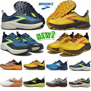 Classic Brooks Cascadia Running Shoes Designer Mens Mulheres Esportes Ao Ar Livre Sapatilhas Treinadores Personalidade Preto Branco Bule Verde Laranja EUR 36-45