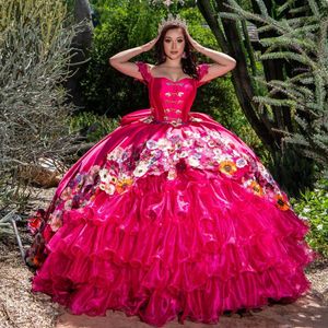 Elegant älskling quinceanera klänningskulklänningar applikationer pärlor tull tiered sweet 16 klänningar vestido de 15 skräddarsydd