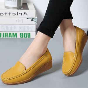 Kleid Schuhe Frauen Schuhe 2023 Neue Leder Flache Schuhe Slip Auf Frauen Müßiggänger Mit Keil Heels Casual Wohnungen Zapatos Mujeres mokassins Weibliche