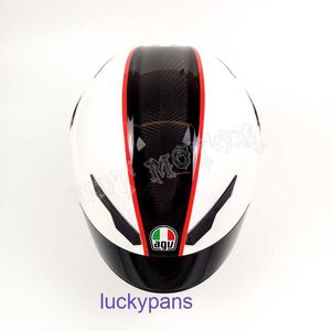 DDT Italy AGV Pista GPRR Plain White Shiny Black Carbon Fiber Motorcycle Racing Helmet OES5 C2IK